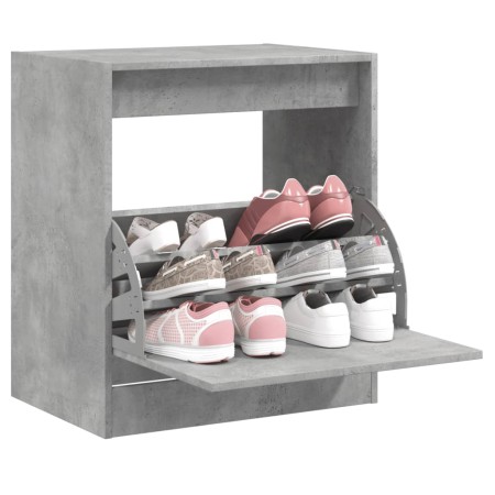 Mueble zapatero madera contrachapada gris hormigón 70x36x60 cm en Zapateros y organizadores de calzado | Comprar online en Foru.