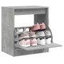 Mueble zapatero madera contrachapada gris hormigón 70x36x60 cm en Zapateros y organizadores de calzado | Comprar online en Foru.