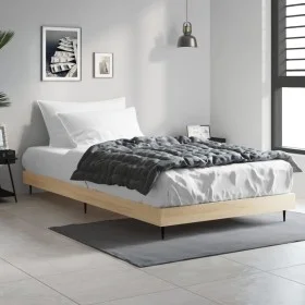 Bettgestell aus Sonoma-Eiche-Holzwerkstoff, 90 x 200 cm von vidaXL, Betten und Lattenroste - Ref: Foro24-832272, Preis: 68,89...