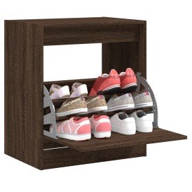 Zapatero de madera de ingeniería marrón roble 60x42x69 cm en Zapateros y organizadores de calzado | Comprar online en Foru.es