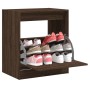 Zapatero de madera de ingeniería marrón roble 60x42x69 cm en Zapateros y organizadores de calzado | Comprar online en Foru.es