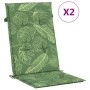 Cojines de silla de respaldo alto 2 uds tela estampado de hojas de vidaXL, Cojines para sillas y sofás - Ref: Foro24-361265, ...