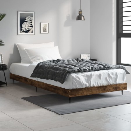 Estructura de cama contrachapada roble ahumado 90x200 cm de vidaXL, Camas y somieres - Ref: Foro24-832274, Precio: 75,06 €, D...
