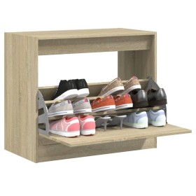 Zapatero de madera de ingeniería roble Sonoma 80x42x69 cm en Zapateros y organizadores de calzado | Comprar online en Foru.es