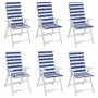 Cojines de silla de respaldo alto 6 uds tela rayas azul&blanco de vidaXL, Cojines para sillas y sofás - Ref: Foro24-361255, P...