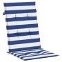 Cojines de silla de respaldo alto 6 uds tela rayas azul&blanco de vidaXL, Cojines para sillas y sofás - Ref: Foro24-361255, P...