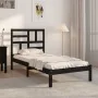 Estructura de cama madera maciza negro 100x200 cm de vidaXL, Camas y somieres - Ref: Foro24-3105944, Precio: 126,14 €, Descue...