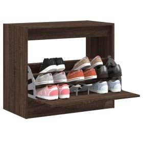 Zapatero de madera de ingeniería marrón roble 80x42x69 cm en Zapateros y organizadores de calzado | Comprar online en Foru.es