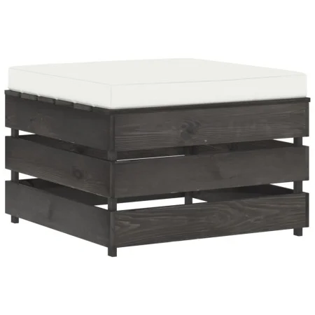 Otomana seccional con cojín madera impregnada gris de vidaXL, Sofás modulares de exterior - Ref: Foro24-3068134, Precio: 67,3...