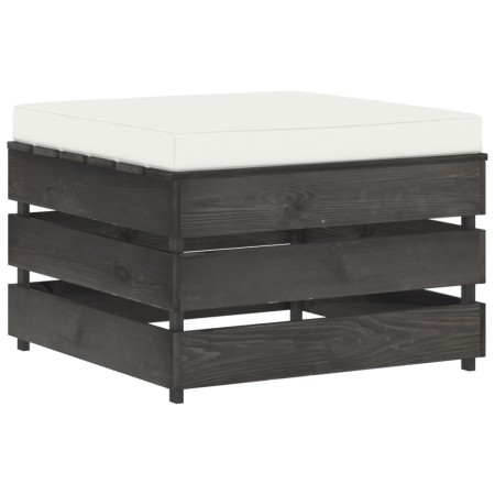 Otomana seccional con cojín madera impregnada gris de vidaXL, Sofás modulares de exterior - Ref: Foro24-3068134, Precio: 64,9...