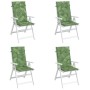 Cojines de silla de respaldo alto 4 uds tela estampado de hojas de vidaXL, Cojines para sillas y sofás - Ref: Foro24-361266, ...