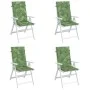 Cojines de silla de respaldo alto 4 uds tela estampado de hojas de vidaXL, Cojines para sillas y sofás - Ref: Foro24-361266, ...