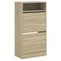 Zapatero de madera de ingeniería roble Sonoma 60x34x116 cm en Zapateros y organizadores de calzado | Comprar online en Foru.es