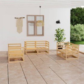 Juego de muebles de jardín 6 piezas madera maciza de pino en Conjuntos de jardín | Comprar online en Foru.es