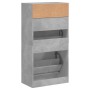 Zapatero de madera de ingeniería gris hormigón 60x34x116 cm en Zapateros y organizadores de calzado | Comprar online en Foru.es