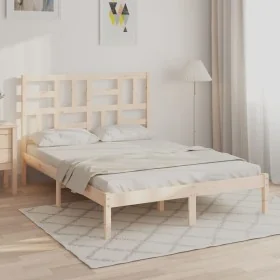 Estructura de cama madera maciza de pino 120x200 cm de vidaXL, Camas y somieres - Ref: Foro24-3105945, Precio: 110,52 €, Desc...