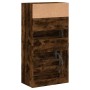 Zapatero de madera de ingeniería roble ahumado 60x34x116 cm en Zapateros y organizadores de calzado | Comprar online en Foru.es