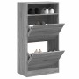 Zapatero de madera de ingeniería gris Sonoma 60x34x116 cm en Zapateros y organizadores de calzado | Comprar online en Foru.es