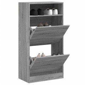 Zapatero de madera de ingeniería gris Sonoma 60x34x116 cm en Zapateros y organizadores de calzado | Comprar online en Foru.es
