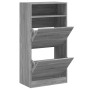 Zapatero de madera de ingeniería gris Sonoma 60x34x116 cm en Zapateros y organizadores de calzado | Comprar online en Foru.es