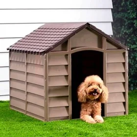 Caseta para perros polipropileno marrón 86x84x82 cm de vidaXL, Casetas para perros - Ref: Foro24-94214, Precio: 162,15 €, Des...
