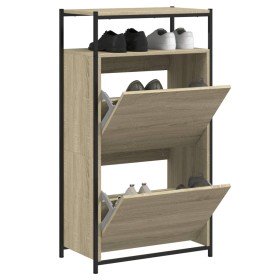 Zapatero de madera de ingeniería roble Sonoma 60x34x112 cm en Zapateros y organizadores de calzado | Comprar online en Foru.es