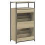 Zapatero de madera de ingeniería roble Sonoma 60x34x112 cm en Zapateros y organizadores de calzado | Comprar online en Foru.es