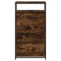 Zapatero de madera de ingeniería roble ahumado 60x34x112 cm en Zapateros y organizadores de calzado | Comprar online en Foru.es