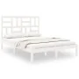 Estructura de cama madera maciza de pino blanca 120x200 cm de vidaXL, Camas y somieres - Ref: Foro24-3105946, Precio: 119,09 ...