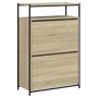 Zapatero de madera de ingeniería roble Sonoma 75x34x112 cm en Zapateros y organizadores de calzado | Comprar online en Foru.es