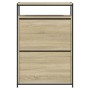 Zapatero de madera de ingeniería roble Sonoma 75x34x112 cm en Zapateros y organizadores de calzado | Comprar online en Foru.es