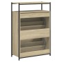 Zapatero de madera de ingeniería roble Sonoma 75x34x112 cm en Zapateros y organizadores de calzado | Comprar online en Foru.es