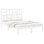 Estructura de cama madera maciza de pino blanca 120x200 cm de vidaXL, Camas y somieres - Ref: Foro24-3105946, Precio: 119,09 ...