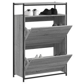 Zapatero de madera de ingeniería gris Sonoma 75x34x112 cm en Zapateros y organizadores de calzado | Comprar online en Foru.es