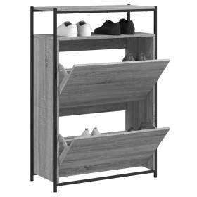 Zapatero de madera de ingeniería gris Sonoma 75x34x112 cm en Zapateros y organizadores de calzado | Comprar online en Foru.es