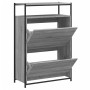 Zapatero de madera de ingeniería gris Sonoma 75x34x112 cm en Zapateros y organizadores de calzado | Comprar online en Foru.es