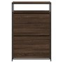 Zapatero de madera de ingeniería roble marrón 75x34x112 cm en Zapateros y organizadores de calzado | Comprar online en Foru.es