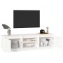 Mueble de TV madera maciza de pino blanco 140x35x40 cm en Muebles TV | Comprar online en Foru.es