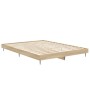 Estructura de cama madera de ingeniería roble Sonoma 135x190 cm de vidaXL, Camas y somieres - Ref: Foro24-832288, Precio: 117...