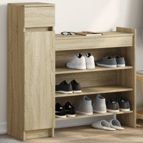 Zapatero madera de ingeniería roble Sonoma 100,5x28x100 cm en Zapateros y organizadores de calzado | Comprar online en Foru.es