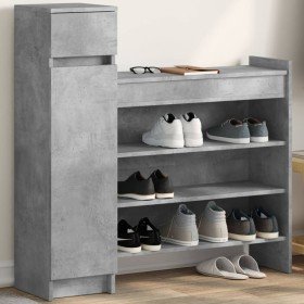 Zapatero madera de ingeniería gris hormigón 100,5x28x100 cm en Zapateros y organizadores de calzado | Comprar online en Foru.es
