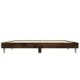Bettgestell aus geräuchertem Eichenholzwerkstoff, 135 x 190 cm von vidaXL, Betten und Lattenroste - Ref: Foro24-832290, Preis...