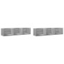 Muebles pared 2 uds madera ingeniería gris Sonoma 75x18x16,5 cm en Estanterías | Comprar online en Foru.es