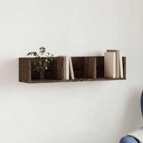 Mueble de pared madera de ingeniería marrón roble 75x18x16,5 cm en Estanterías | Comprar online en Foru.es
