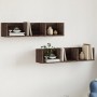 Muebles de pared 2 unidades madera de ingeniería marrón roble en Estanterías | Comprar online en Foru.es