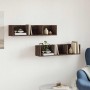 Muebles de pared 2 unidades madera de ingeniería marrón roble en Estanterías | Comprar online en Foru.es