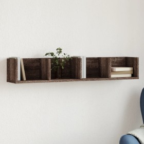 Mueble de pared madera de ingeniería marrón roble 99x18x16,5 cm en Estanterías | Comprar online en Foru.es