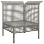 Sofá de esquina de jardín con cojines ratán sintético gris de vidaXL, Conjuntos de jardín - Ref: Foro24-319659, Precio: 98,00...