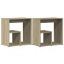 Mesa auxiliar 2 uds madera ingeniería roble Sonoma 50x30x50 cm en Mesas auxiliares | Comprar online en Foru.es