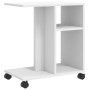 Mesa auxiliar con ruedas madera ingeniería blanco 50x30x55 cm en Mesas auxiliares | Comprar online en Foru.es